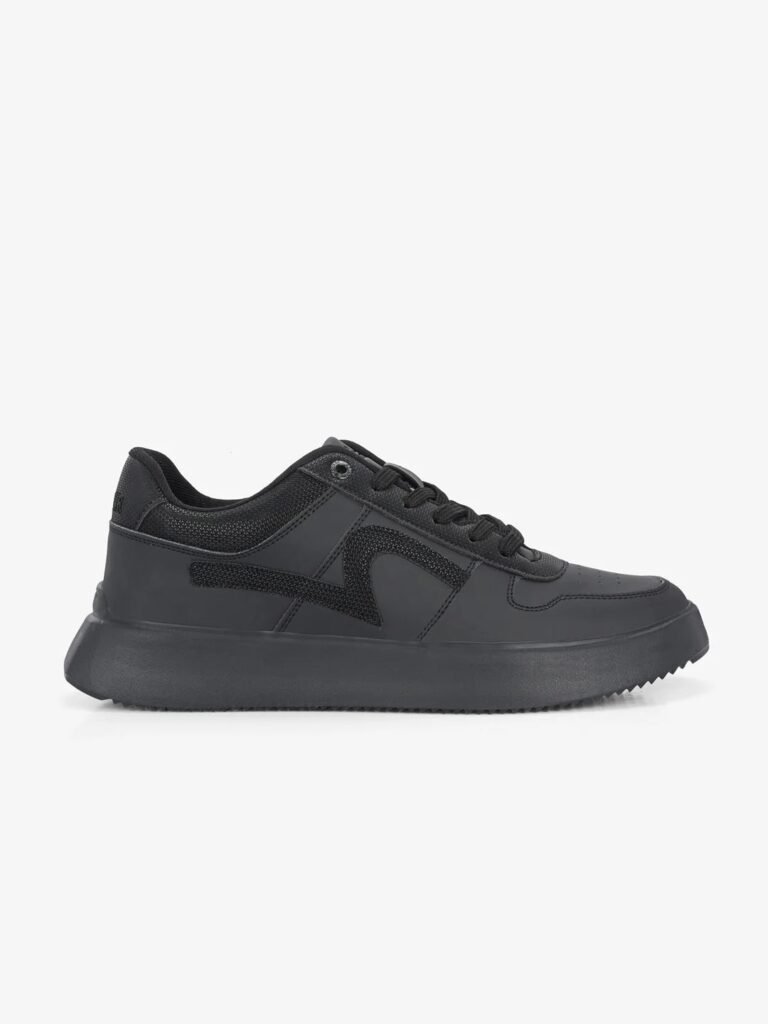 Black lightweight sneakers for men by UrbanKicks, affordable walking shoes under 1000